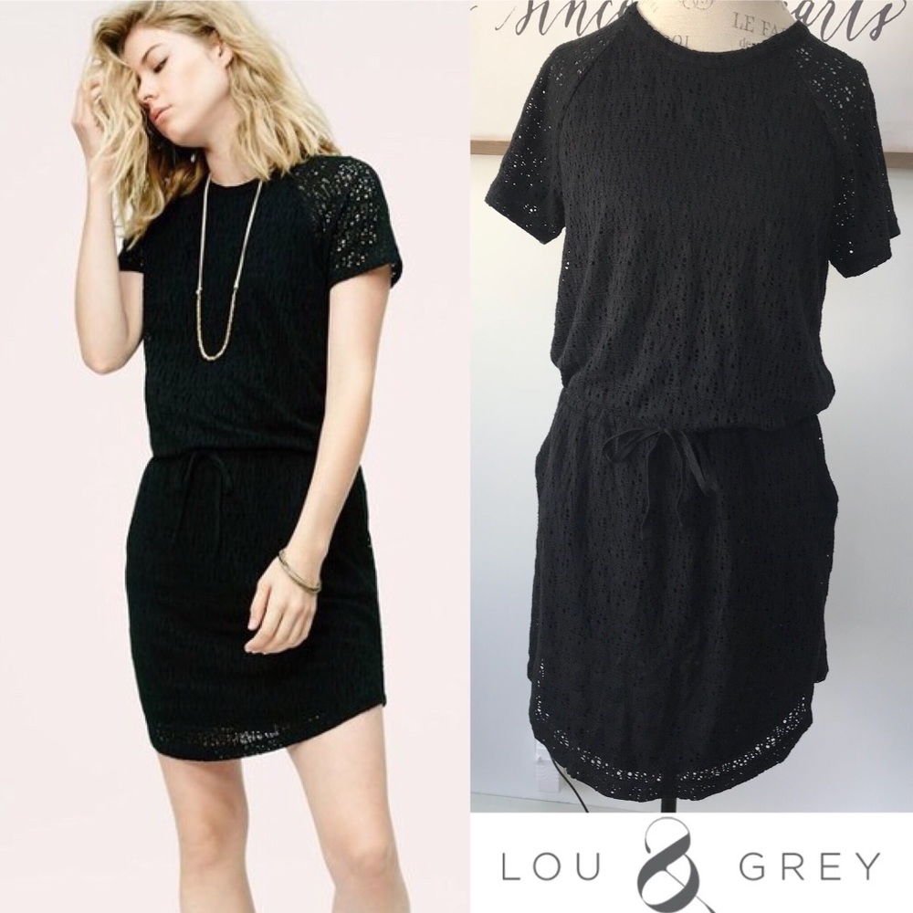 Lou & Grey Mesh Tie Waist Dress w/ Pockets B1